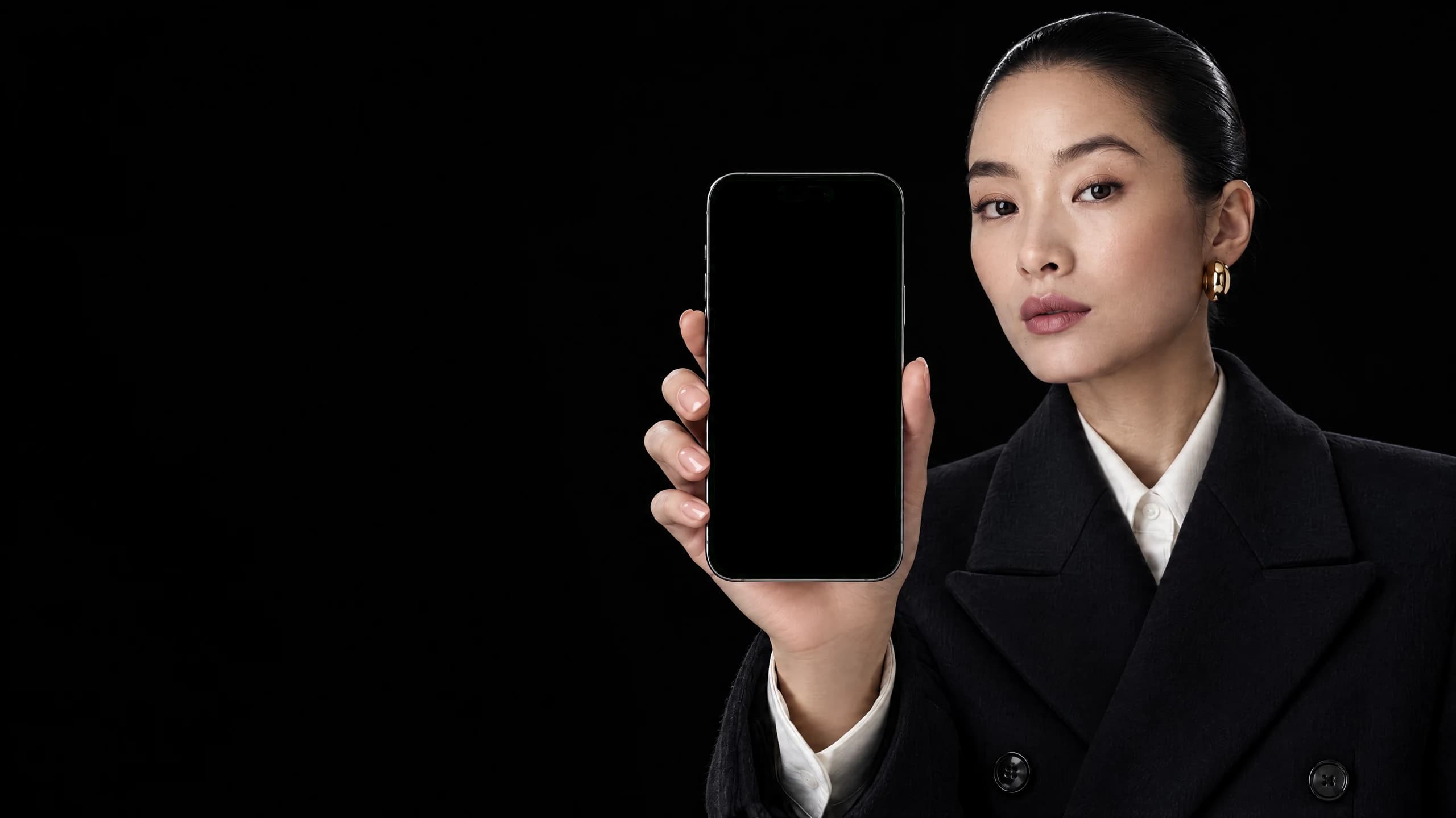 KIMLUX 가격 비교 영상이 재생되는 아이폰을 든 모델