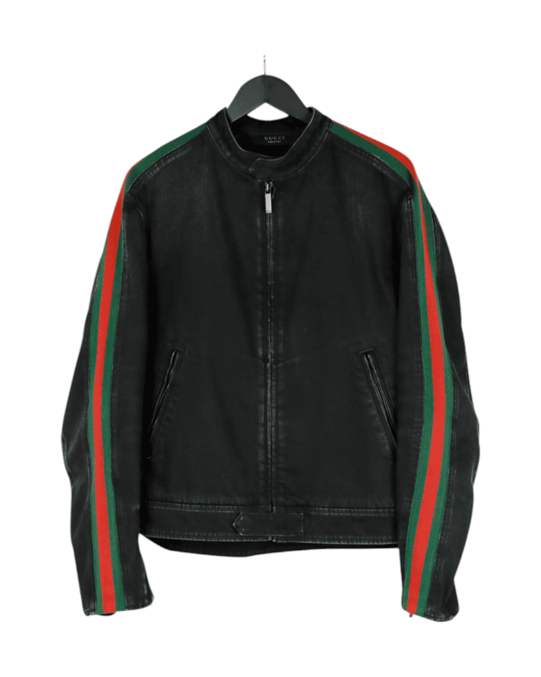 GUCCI 구찌 웹 코튼 데님 바이커 자켓 48 100
