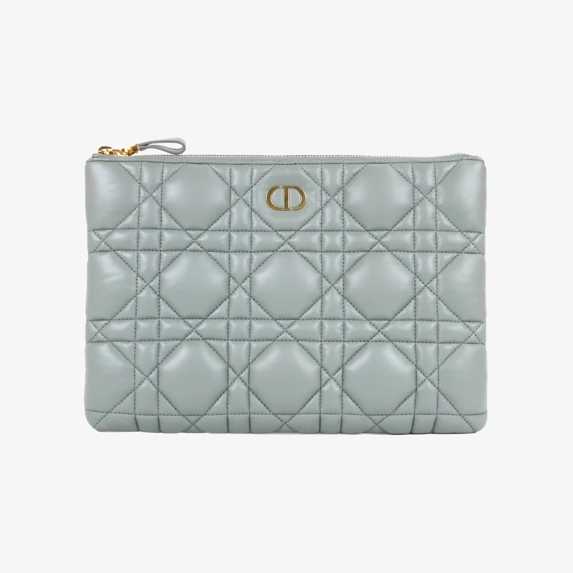 DIOR 디올 카로 데일리 파우치 라지 그레이 스톤