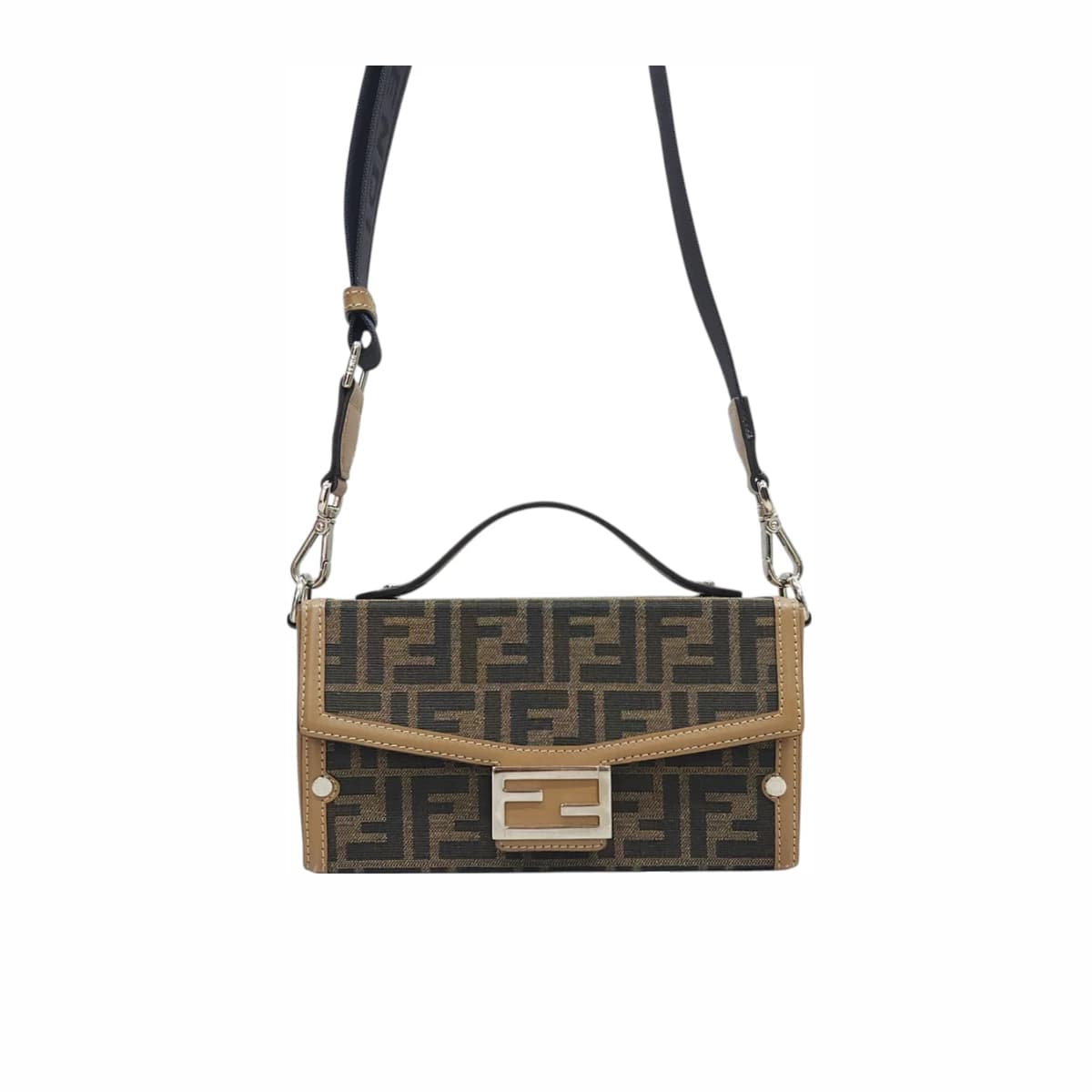 FENDI 펜디 FF 자카드 소프트 트렁크 바게트백