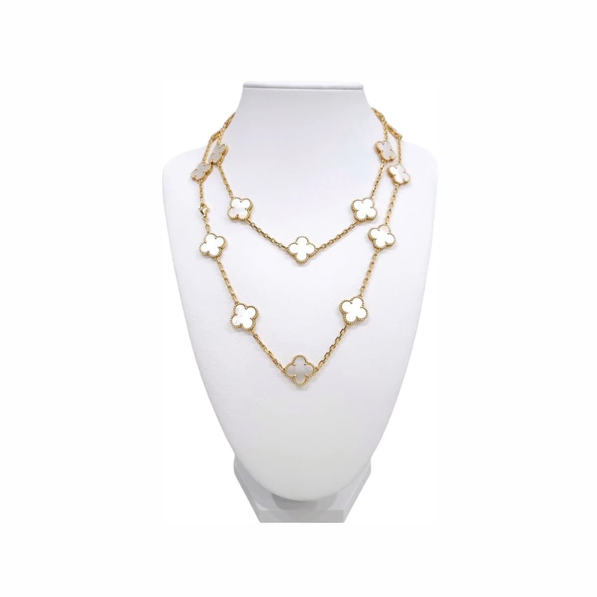 VAN CLEEF & ARPELS 반클리프앤아펠 20 모티브 빈티지 알함브라 롱 네크리스 마더오브펄 18K 옐로우골드