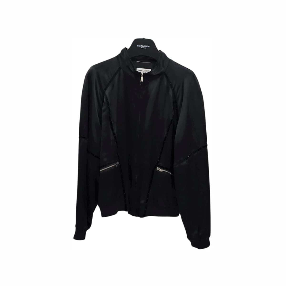 SAINT LAURENT 생로랑 실크 새틴 테디 보머 자켓 46