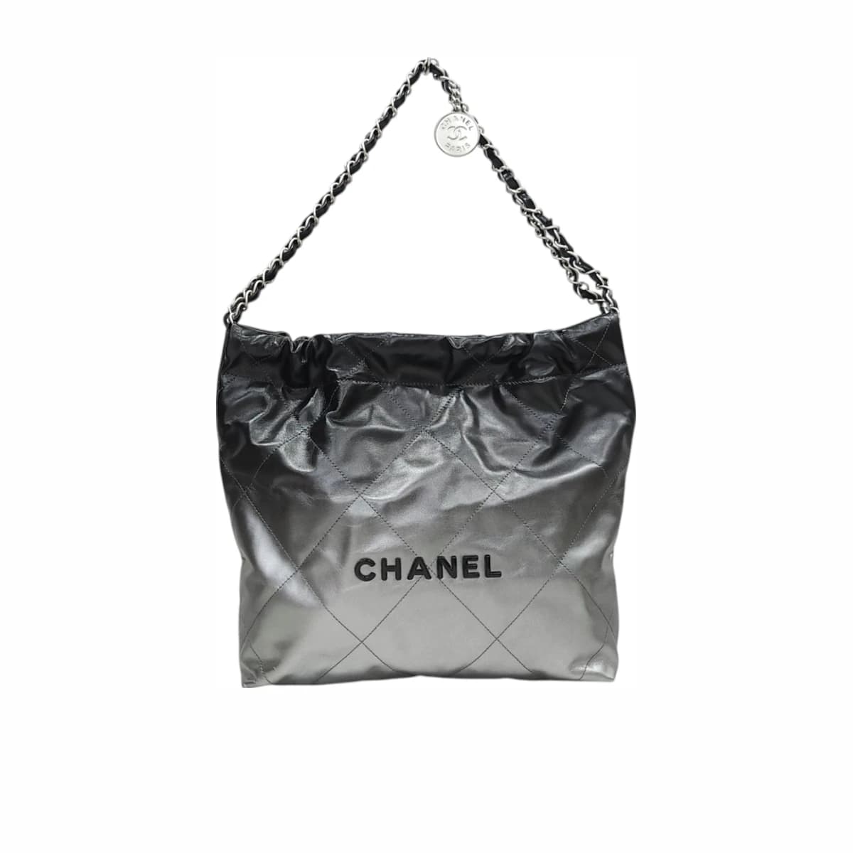 CHANEL 샤넬 22 백 스몰 램스킨 옴브레 블랙 내장칩
