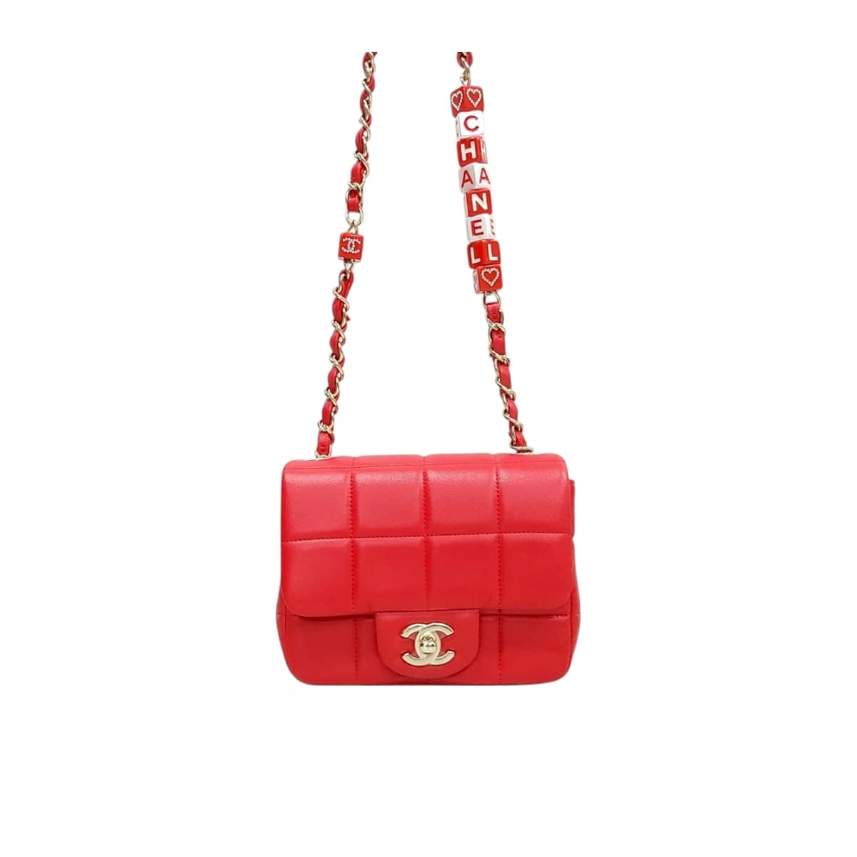 CHANEL 샤넬 CC 로고 코코 큐브 스퀘어 미니 플랩 체인백