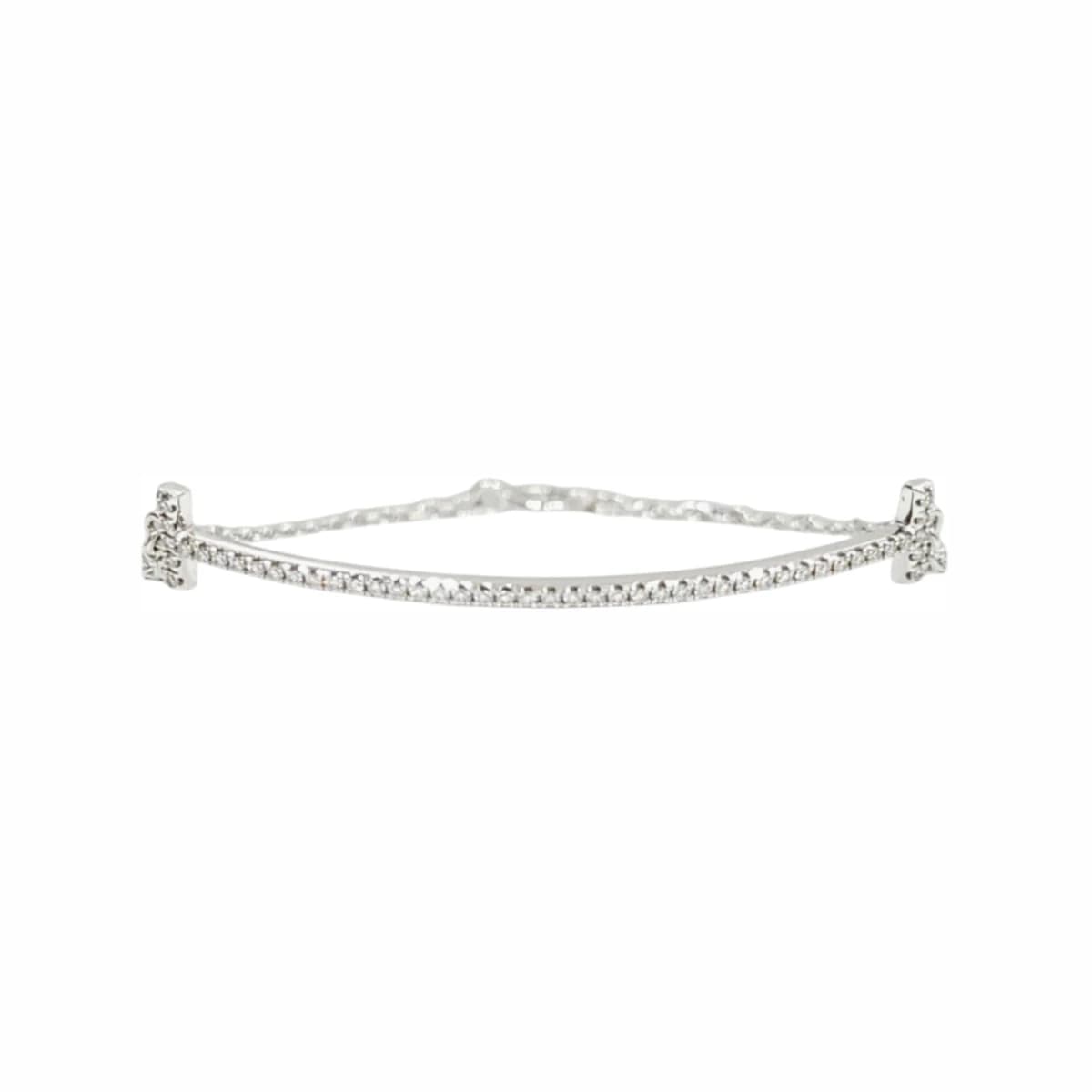 TIFFANY & CO. 티파니앤코 다이아 스마일 스몰 브레이슬릿 18K 화이트 골드 M