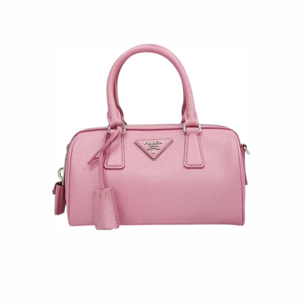 PRADA 프라다 핑크 사피아노 가죽탑 핸들백 토트 크로스
