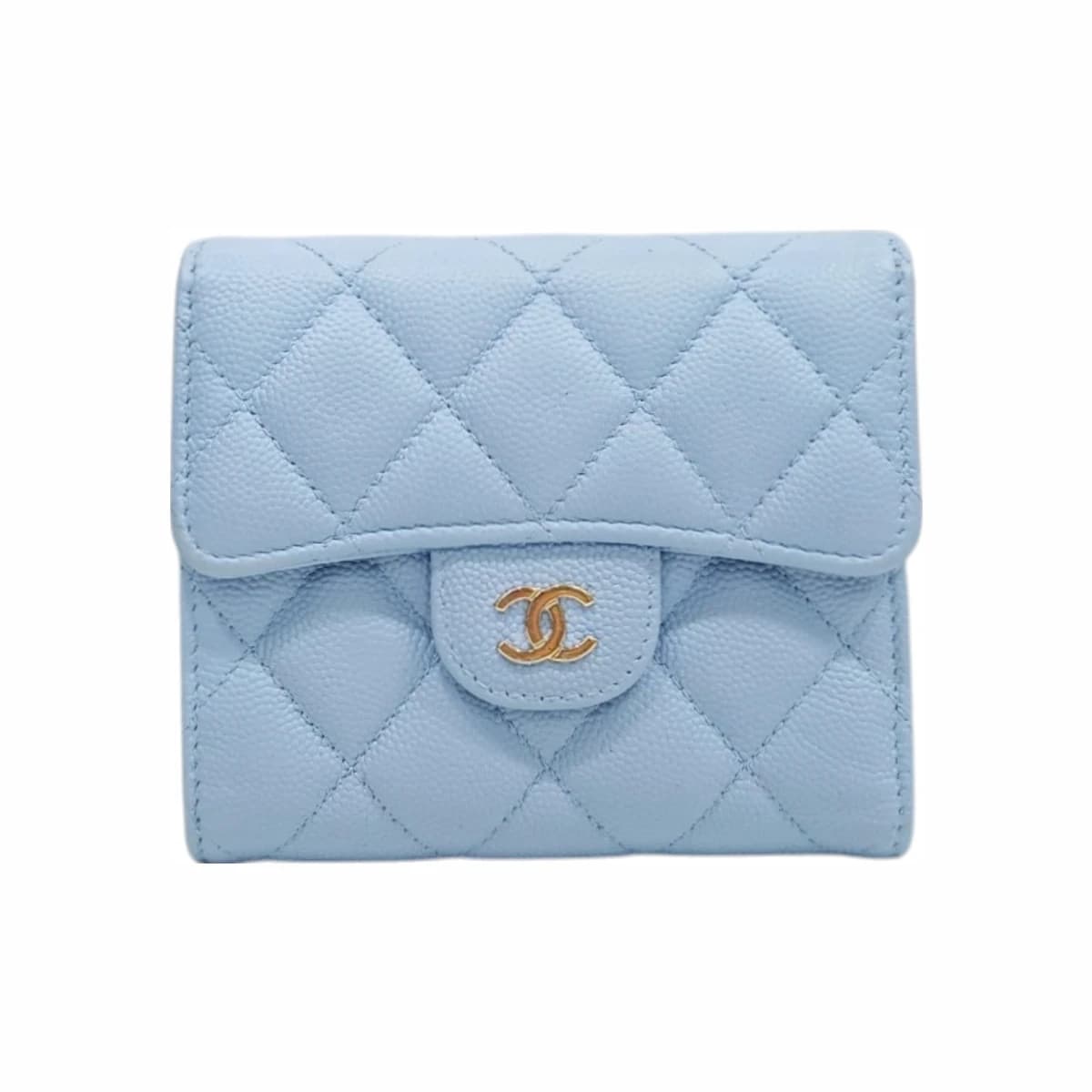 CHANEL 샤넬 CC로고 클래식 스몰 플랩 지갑 캐비어 내장칩