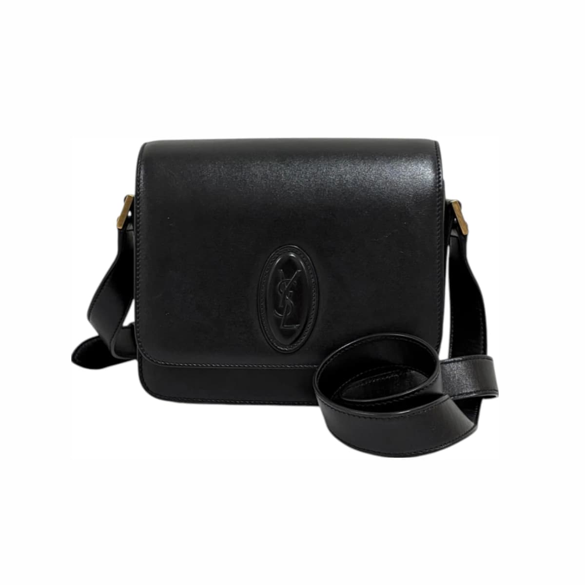 SAINT LAURENT 생로랑 블랙 LE 61 새들백 스몰 숄더백