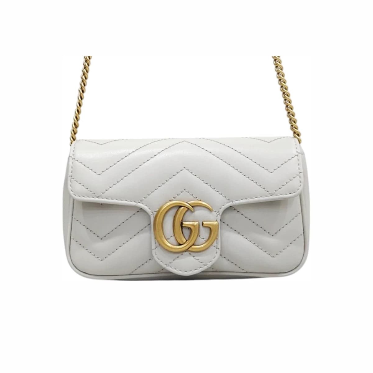 GUCCI 구찌 GG 마몽 수퍼 미니 체인백 라이트 그레이