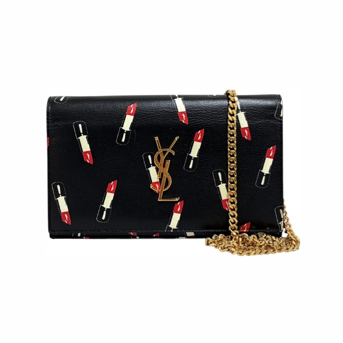 SAINT LAURENT 생로랑 립스틱 프린트 체인 WOC 크로스백