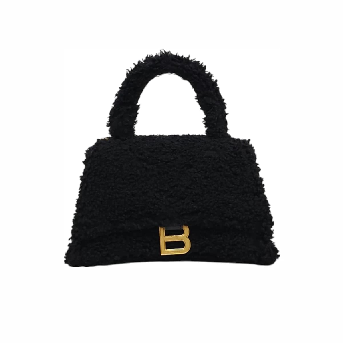 BALENCIAGA 발렌시아가 아워 글래스 시어링 블랙 토트 숄더백