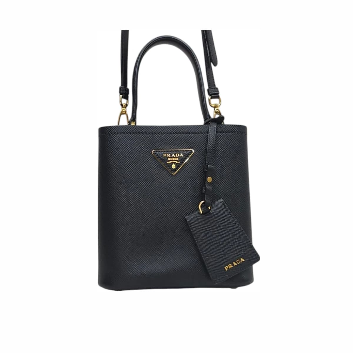 PRADA 프라다 사피아노 스몰 블랙 파니에백