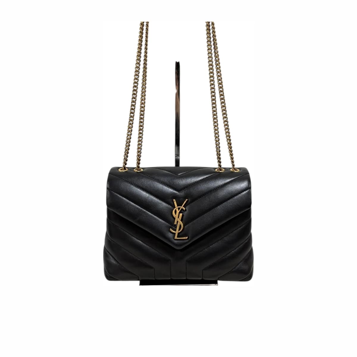 SAINT LAURENT 생로랑 블랙 모노그램 마틀라세 루루 숄더백 스몰