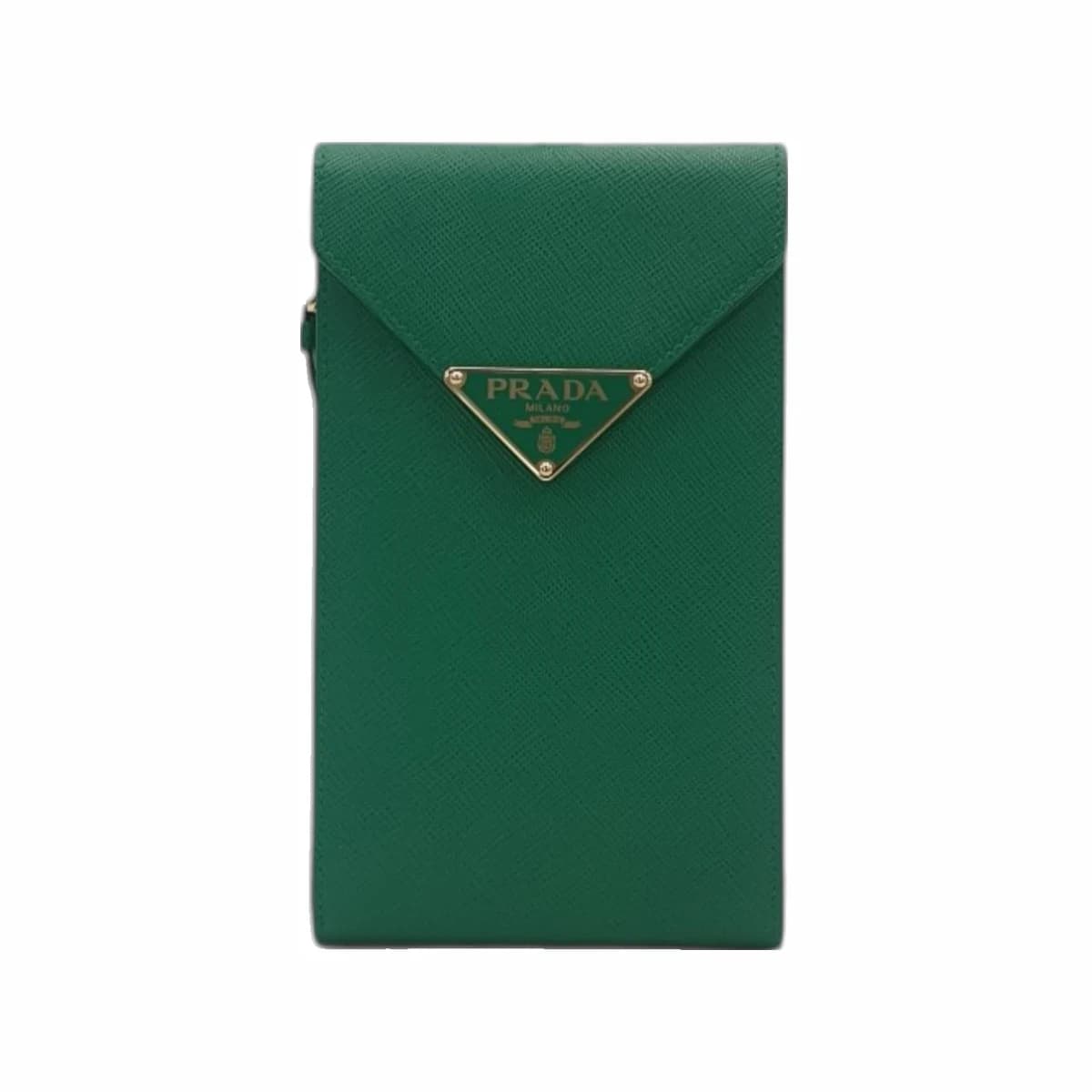 PRADA 프라다 그린 레더 삼각로고 폰파우치 미니 체인백 가죽