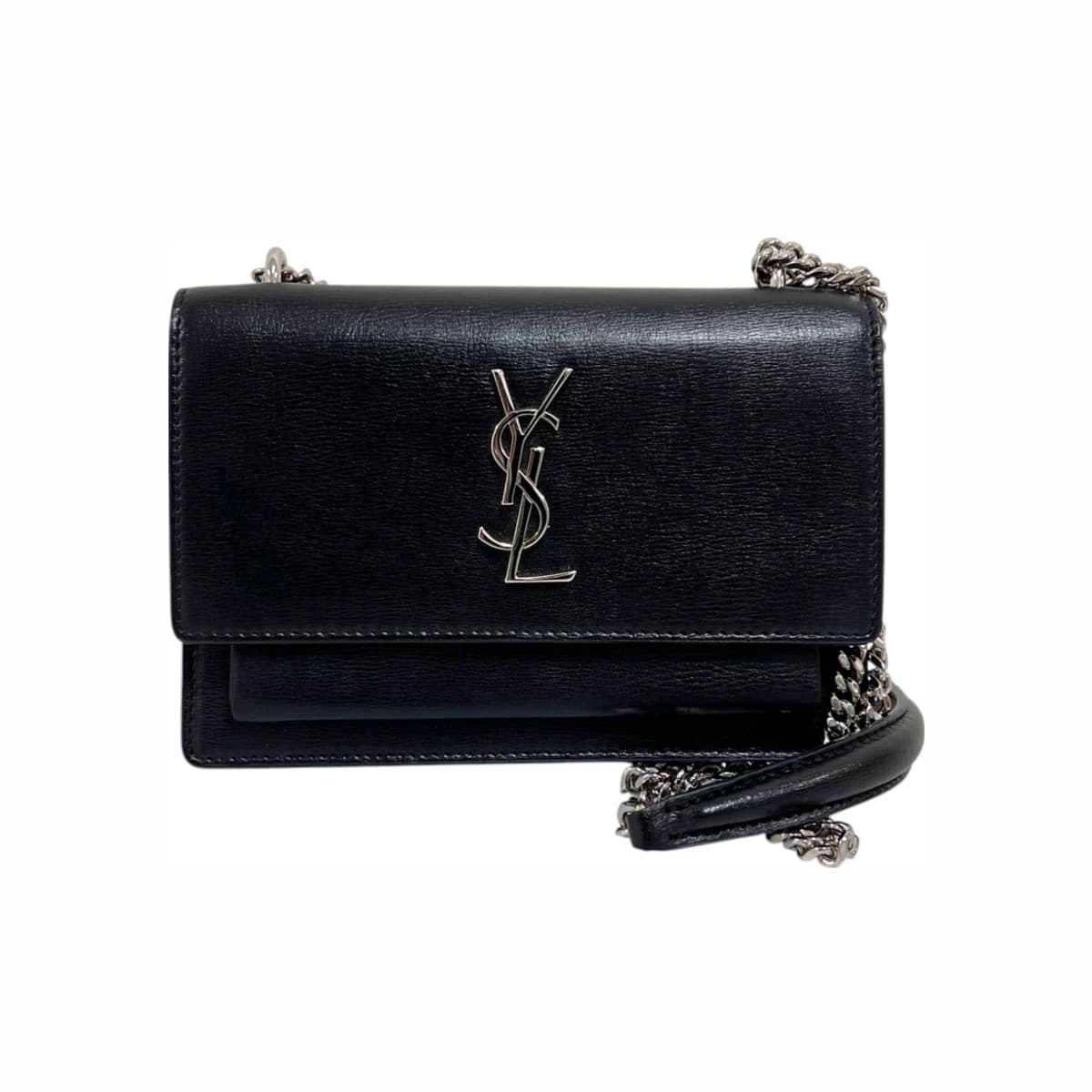 SAINT LAURENT 생로랑 미니 체인 크로스백 & 숄더백 블랙 은장