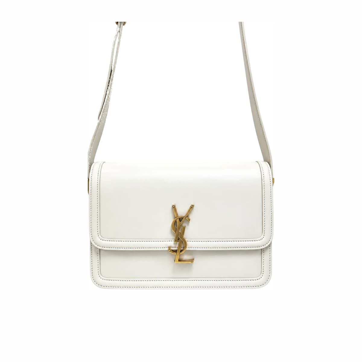 SAINT LAURENT 생로랑 솔페리노 미듐 숄더백 화이트 가죽