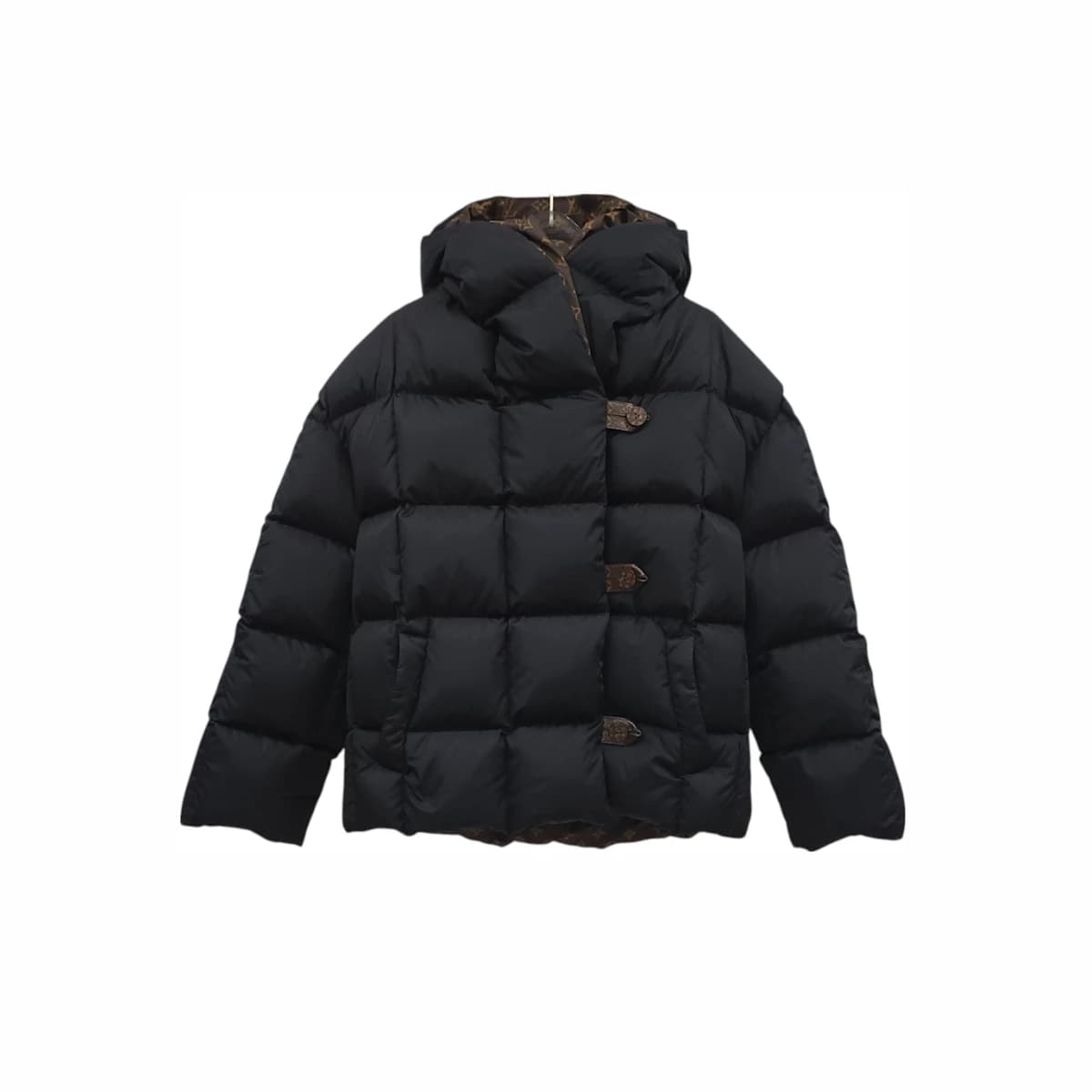 LOUIS VUITTON 루이비통 모노그램 필로우 롱슬리브패딩 38 블랙