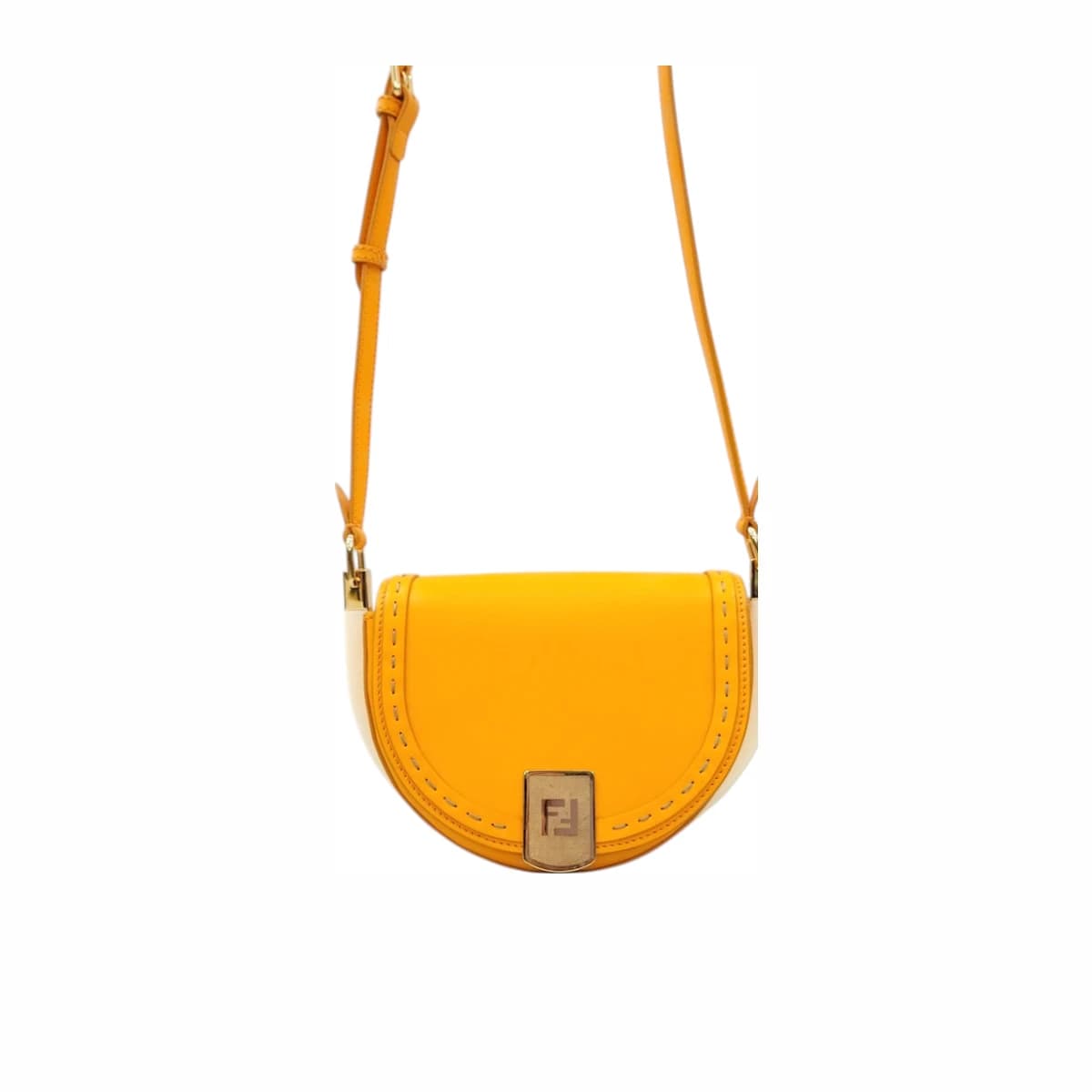 FENDI 펜디 문라이트 숄더백 오렌지 가죽