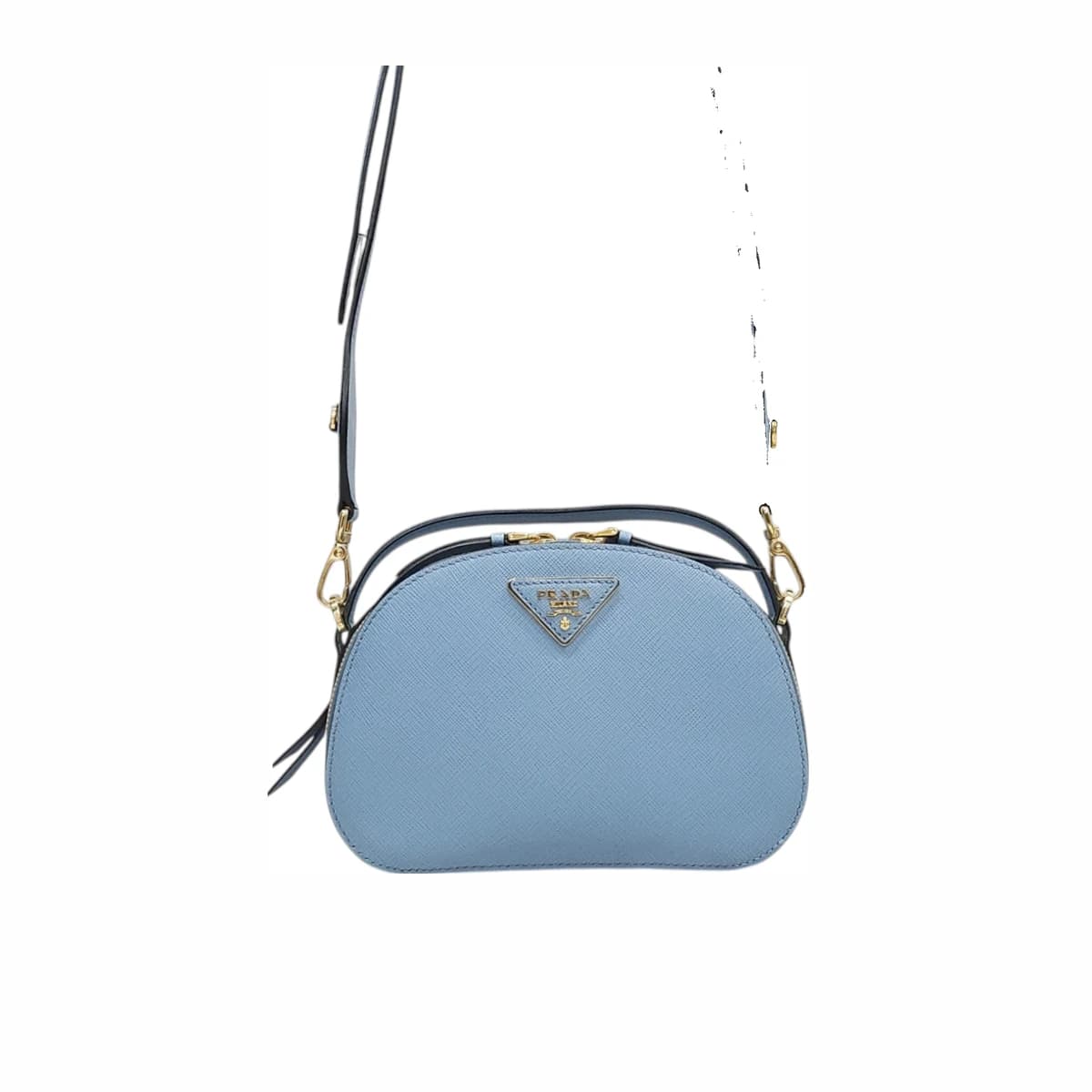 PRADA 프라다 사피아노 오데트 레더 숄더백 하늘색 가죽