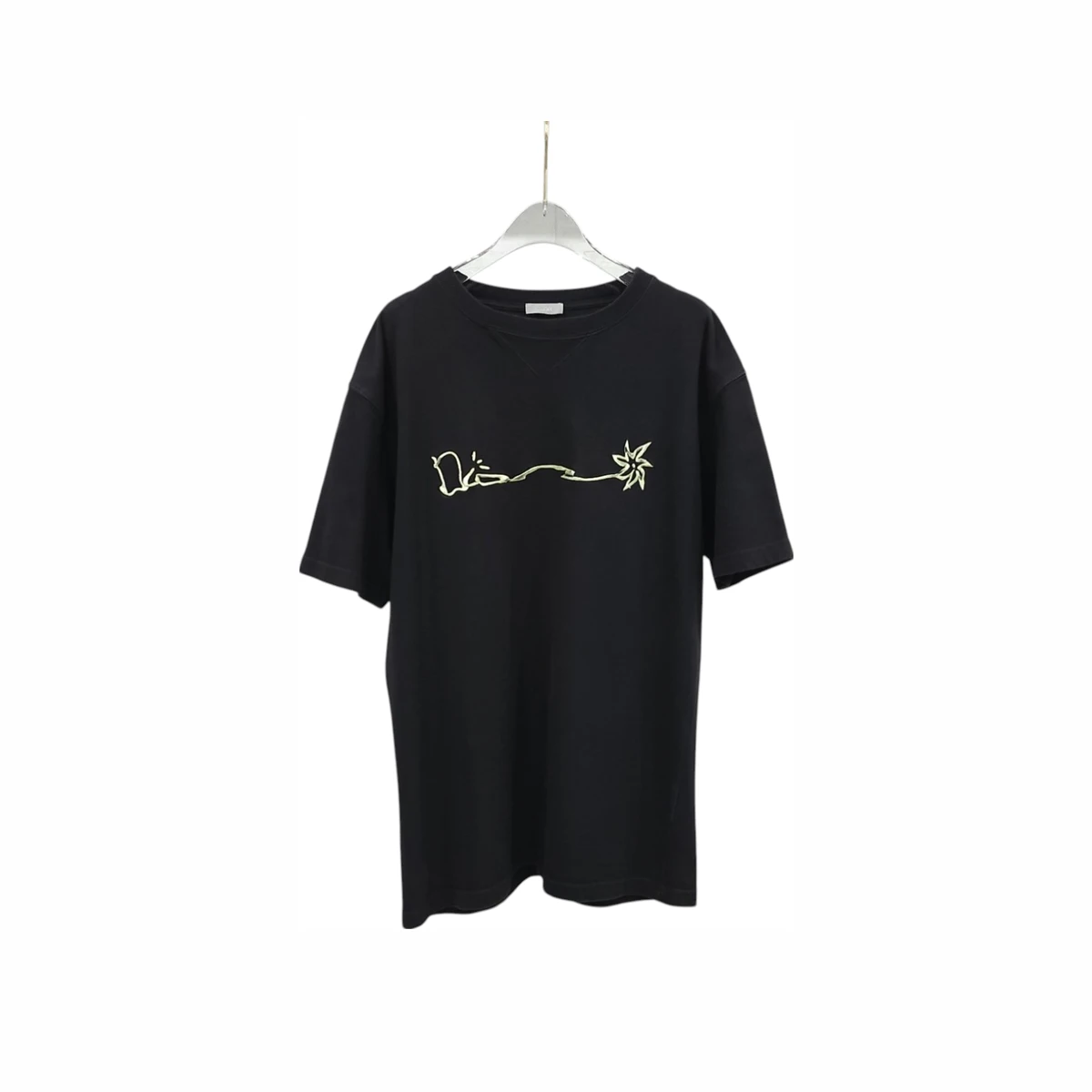 DIOR 디올X캑터스 잭 블랙 로고 반팔 티셔츠 L