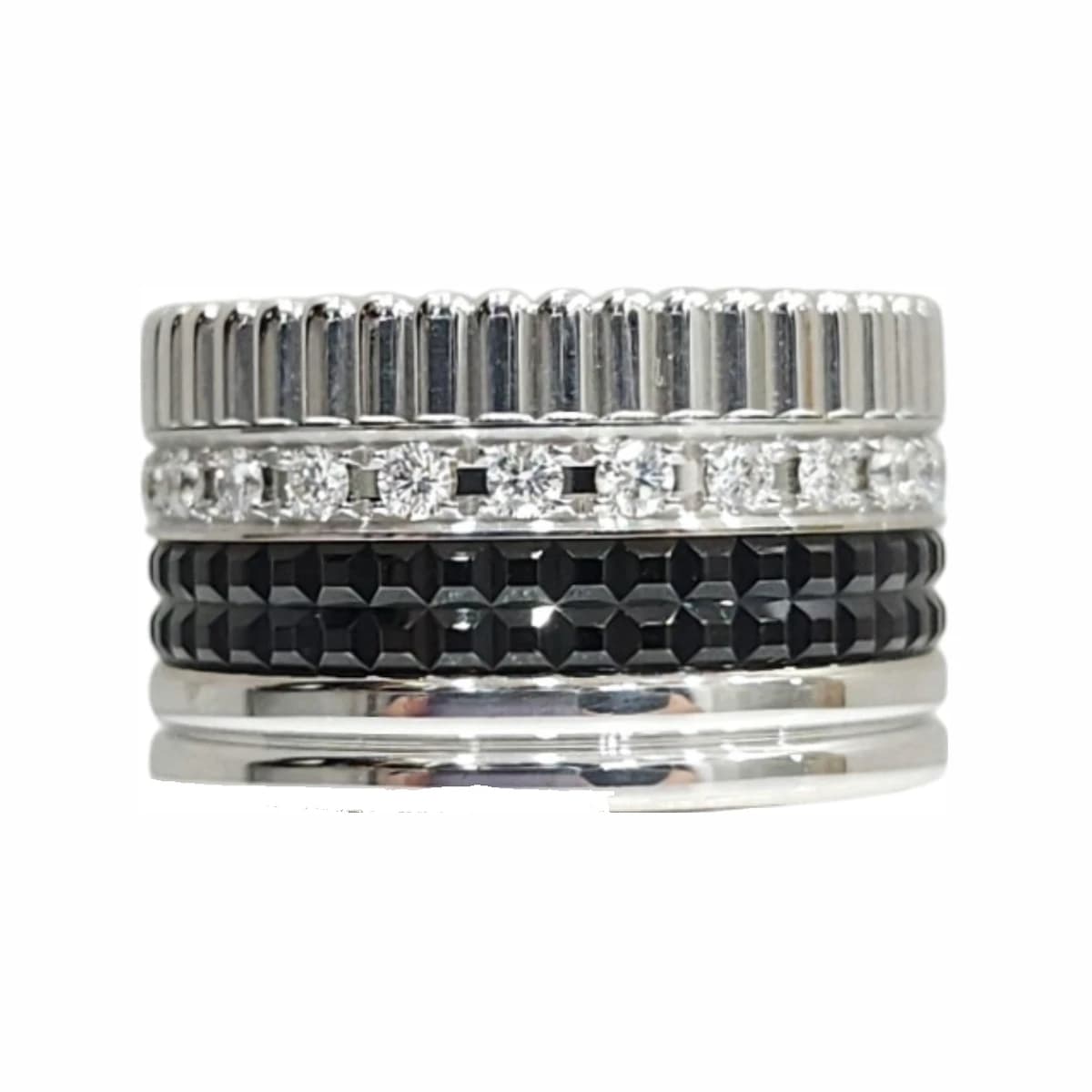 BOUCHERON 부쉐론 다이아 콰트로 블랙 에디션 라지링 50호