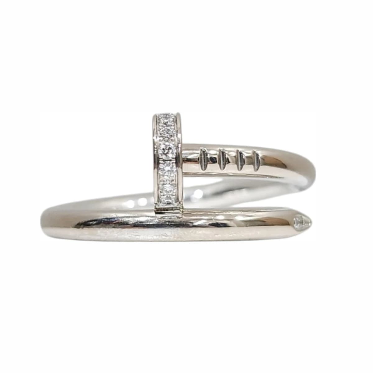 CARTIER 까르띠에 다이아 저스트 앵끌루 클래식 화이트골드링 60호 18K 화이트골드