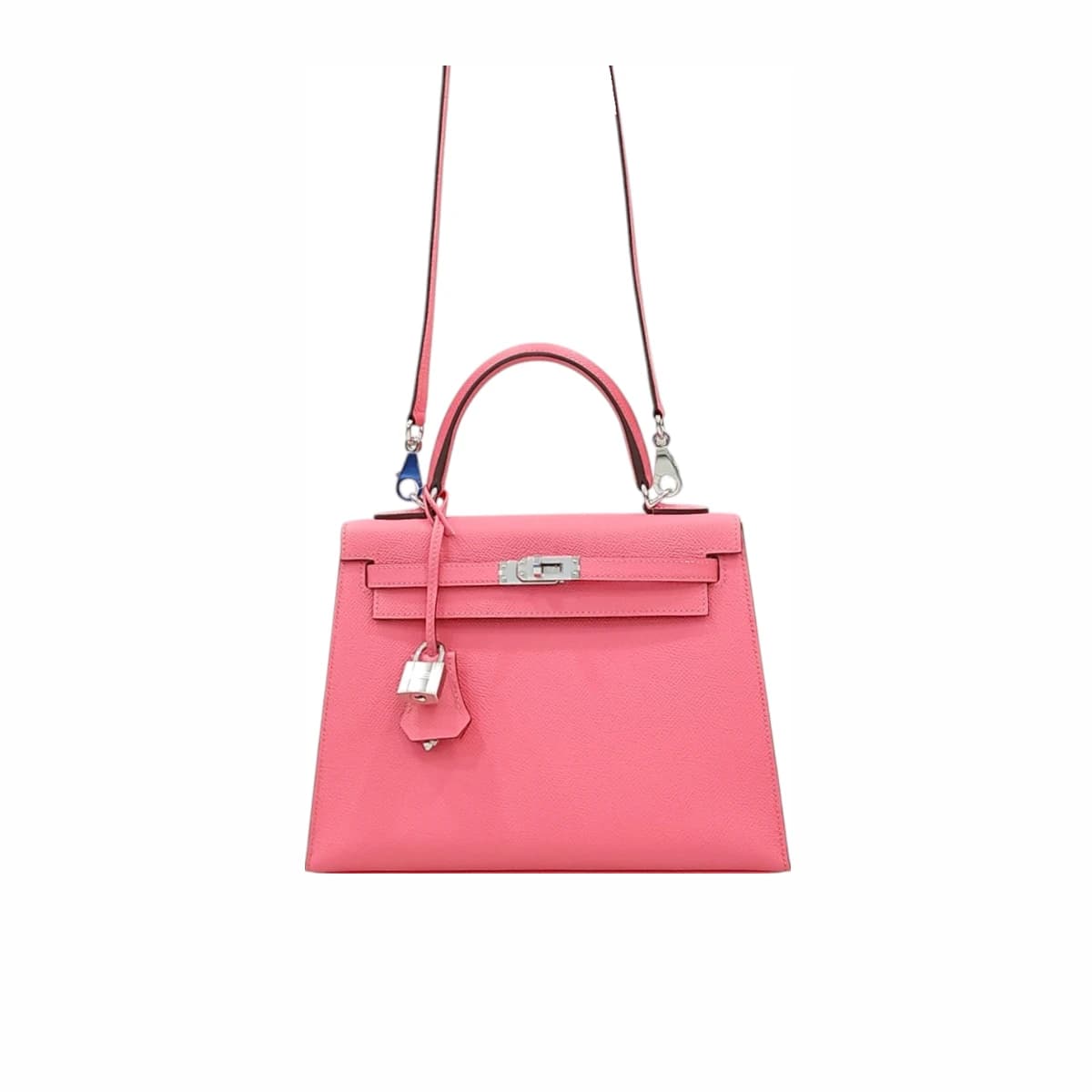 HERMÈS 에르메스 켈리 2 5앱송 로즈 아잘레 은장 핑크 에프소