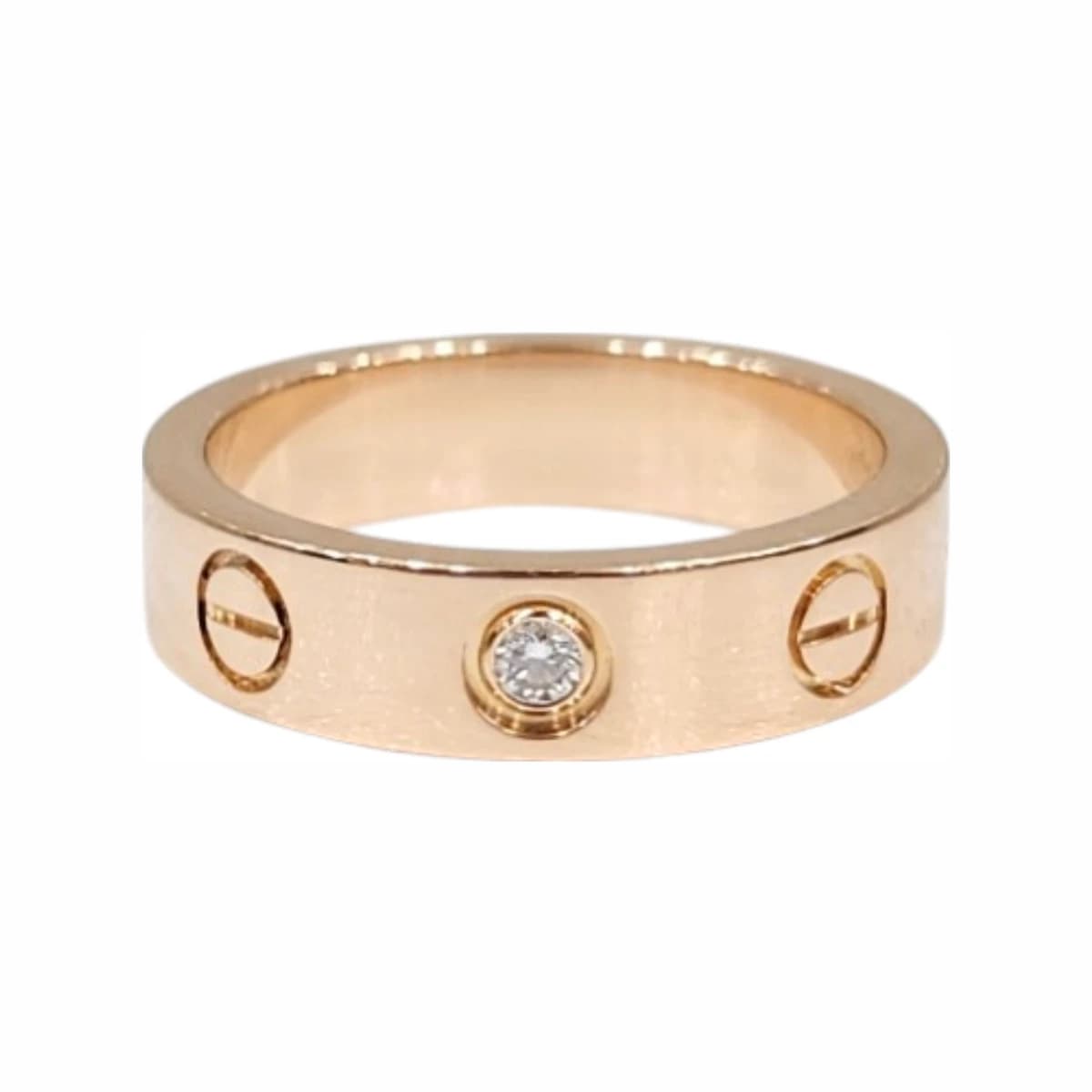CARTIER 까르띠에 다이아 1P 러브 밴드 링 스몰 44호 S170