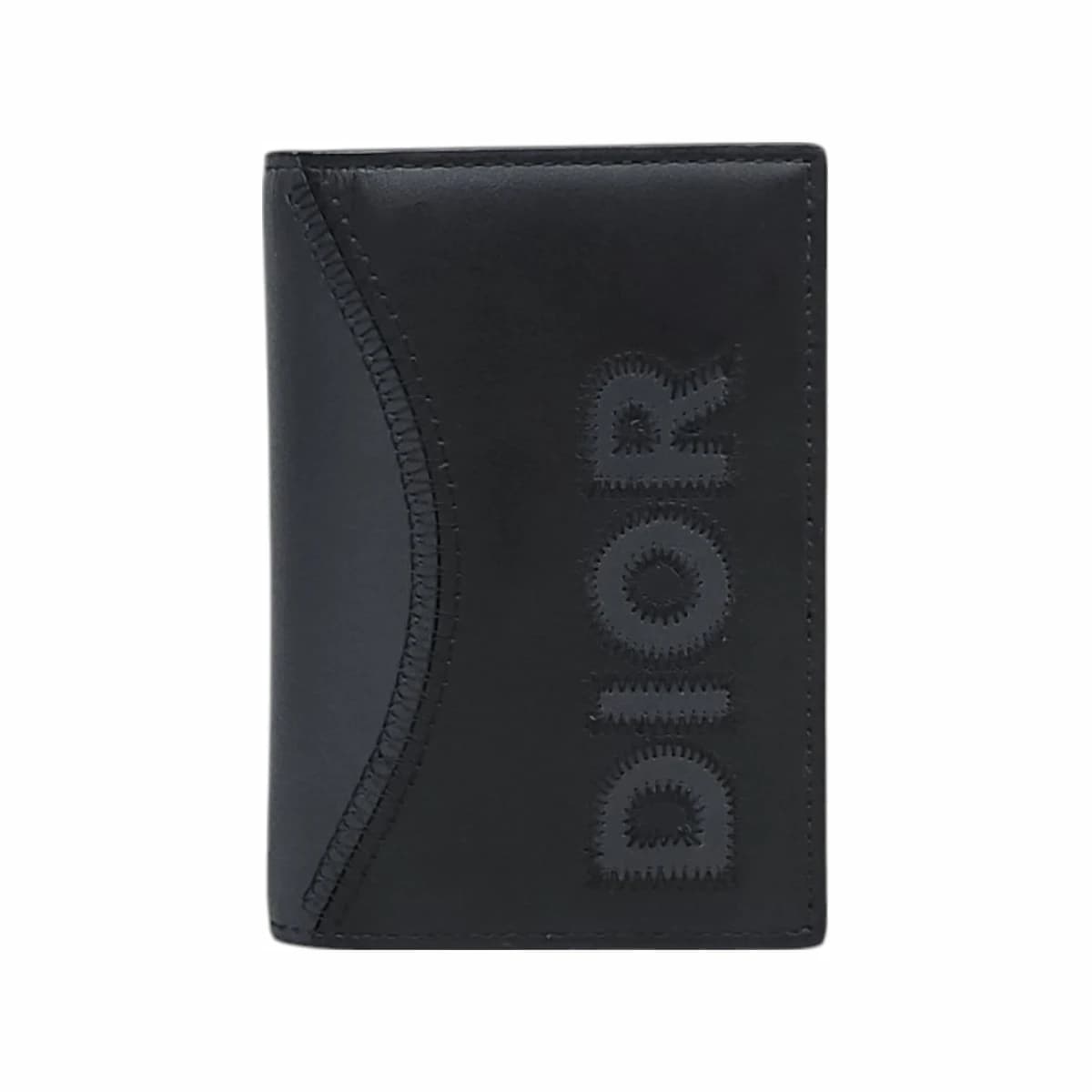 DIOR 디올 로고 비폴드 카드 홀더 지갑 블랙 가죽