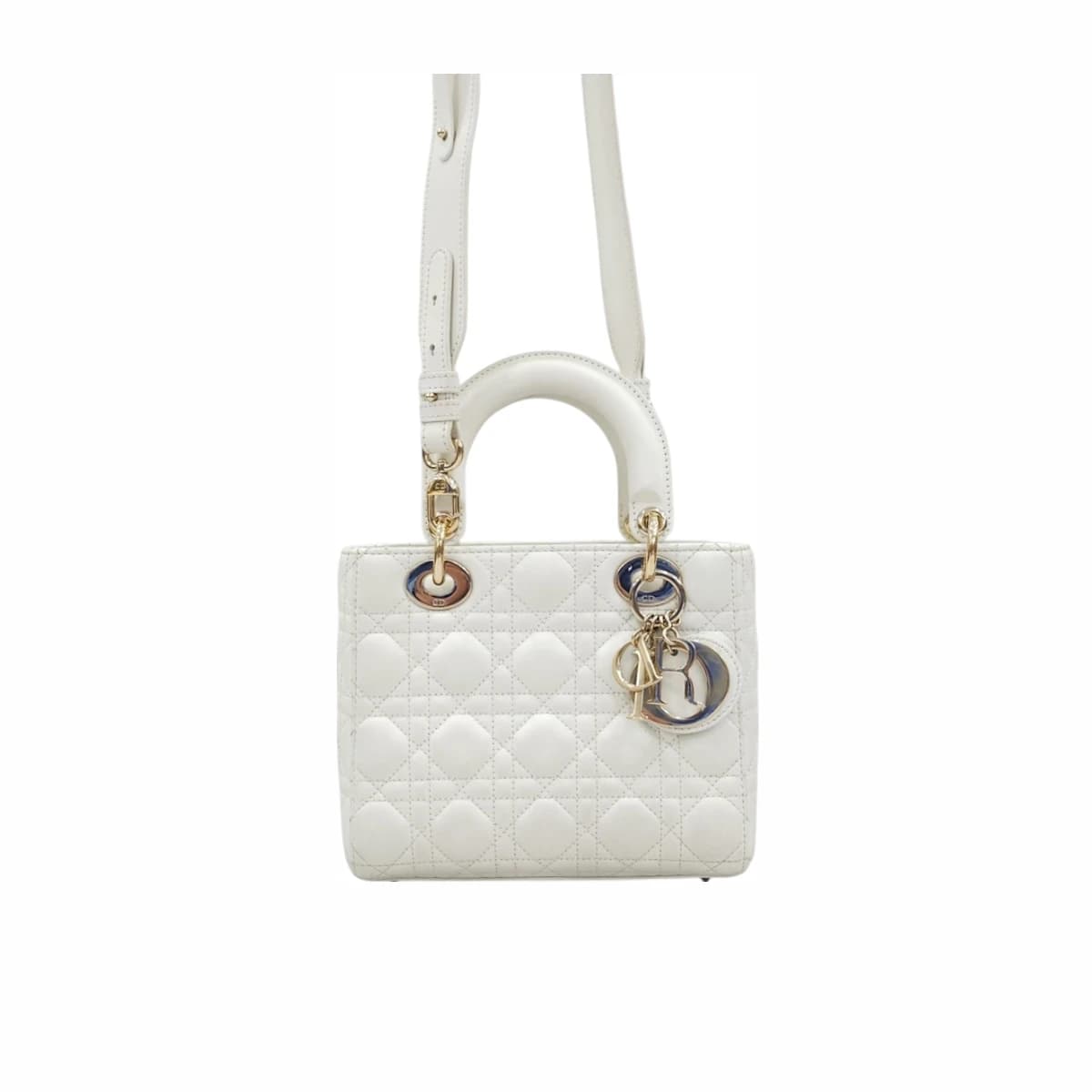 DIOR 디올 레이디 디올 ABC 스몰백 라떼까나쥬 366 화이트 가죽