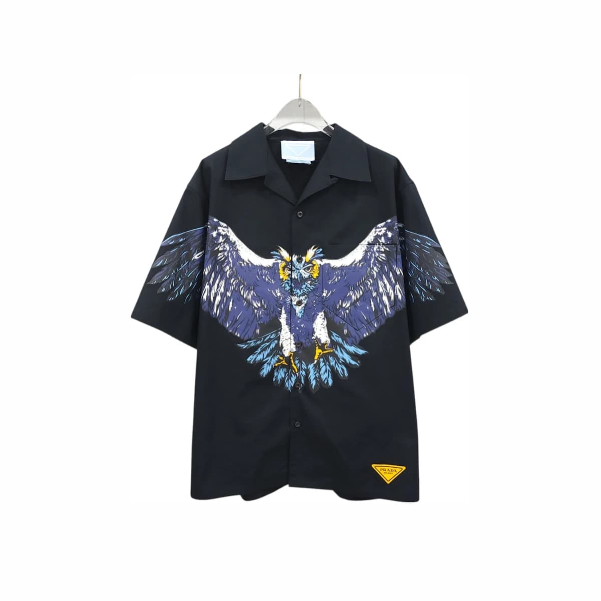 PRADA 프라다 프린티드 코튼 반팔셔츠 L 블랙