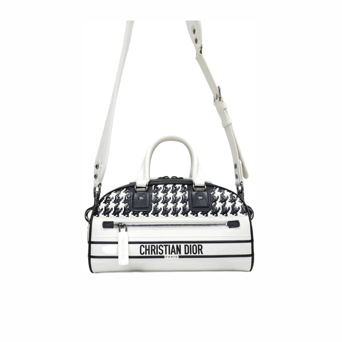 DIOR 디올 바이브 지퍼 볼링백 스몰 블랙 화이트 하운즈투스