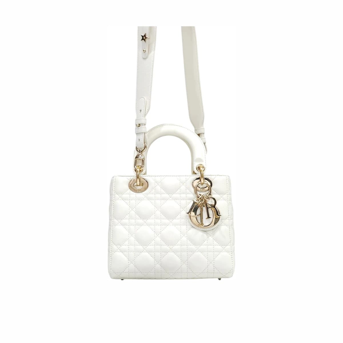 DIOR 디올 레이디디올 스몰백 마이 ABC 램스킨 라떼 화이트