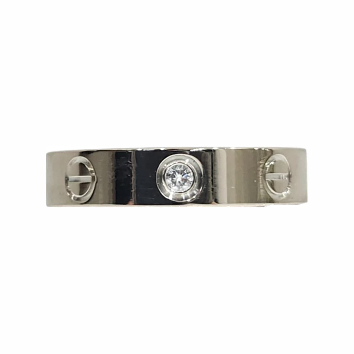 CARTIER 까르띠에 러브밴드링 다이아몬드 1P 18K 화이트골드 49호 4mm 18K 옐로골드