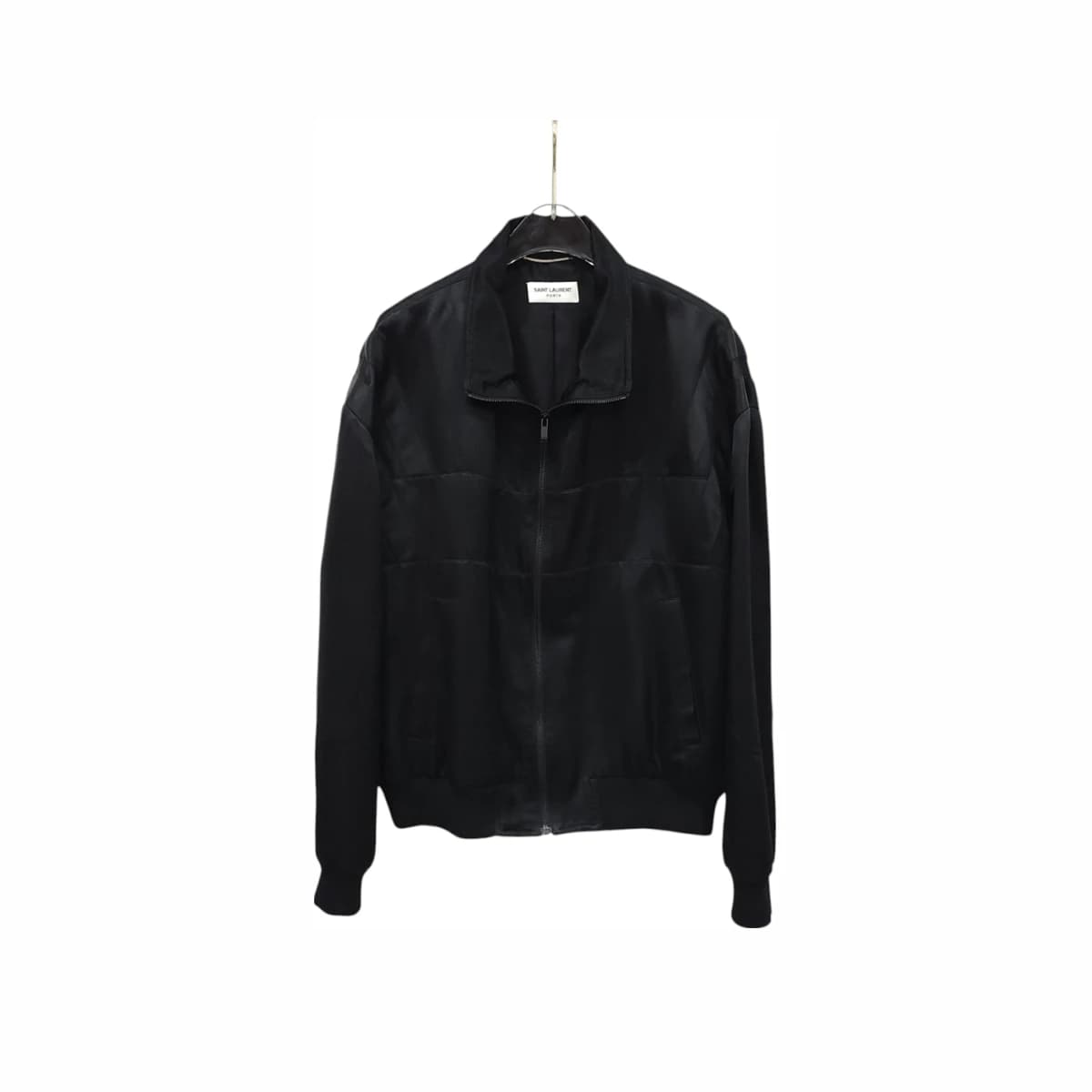 SAINT LAURENT 생로랑 새틴 테디 집업 보머 자켓 블랙 50