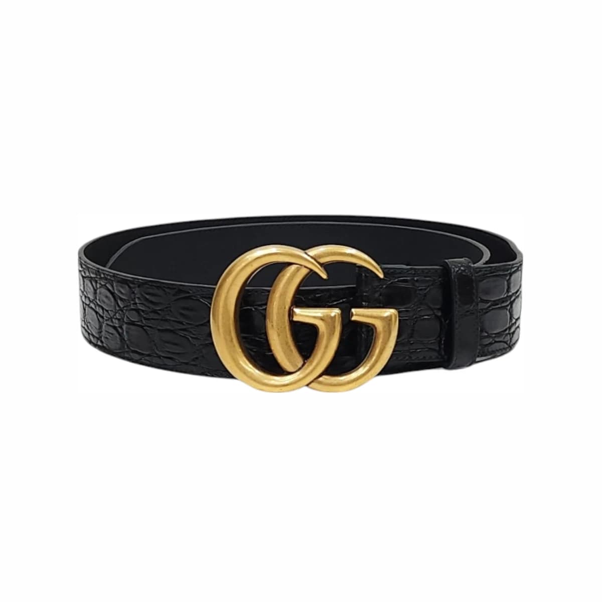 GUCCI 구찌 GG 마몽 크로커다일 카이만벨트 엑조틱