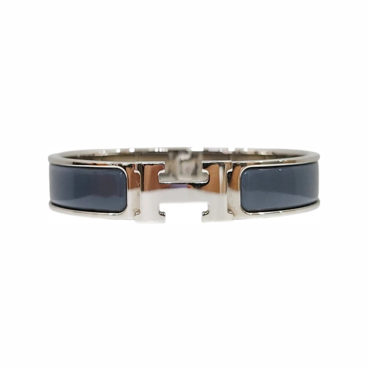 HERMÈS 에르메스 클릭아슈 팔찌 PM 블루 그라시에 은장