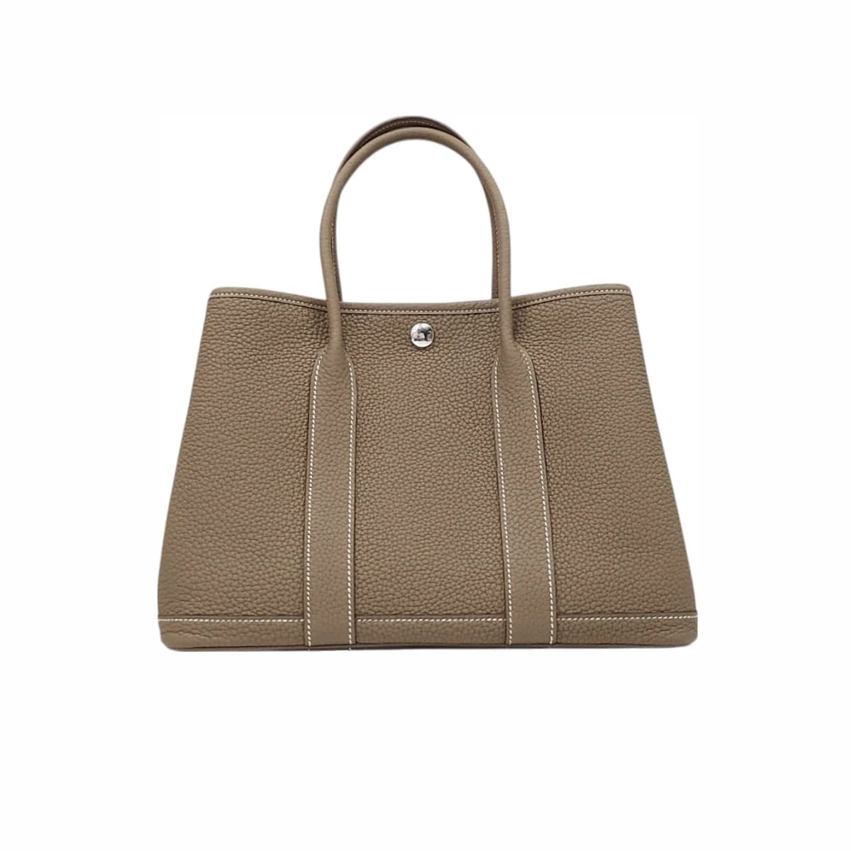 HERMÈS 에르메스 가든 파티 30 네곤다에 토프 은장 브라운 가죽