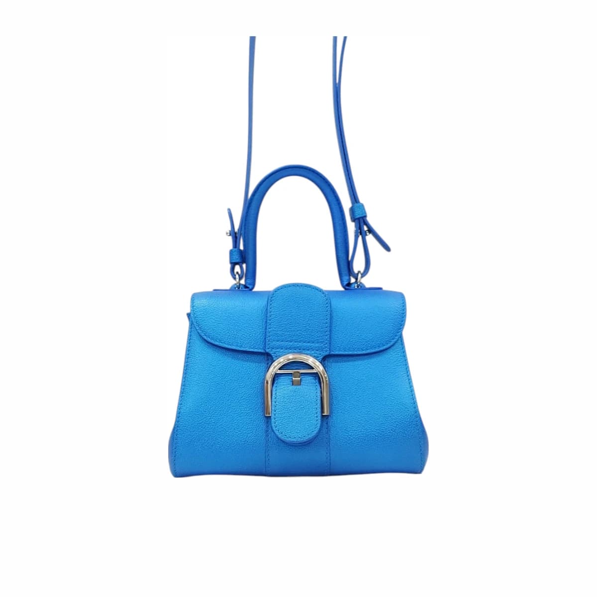 DELVAUX 델보 브리앙 미니 메탈릭 블루 가죽