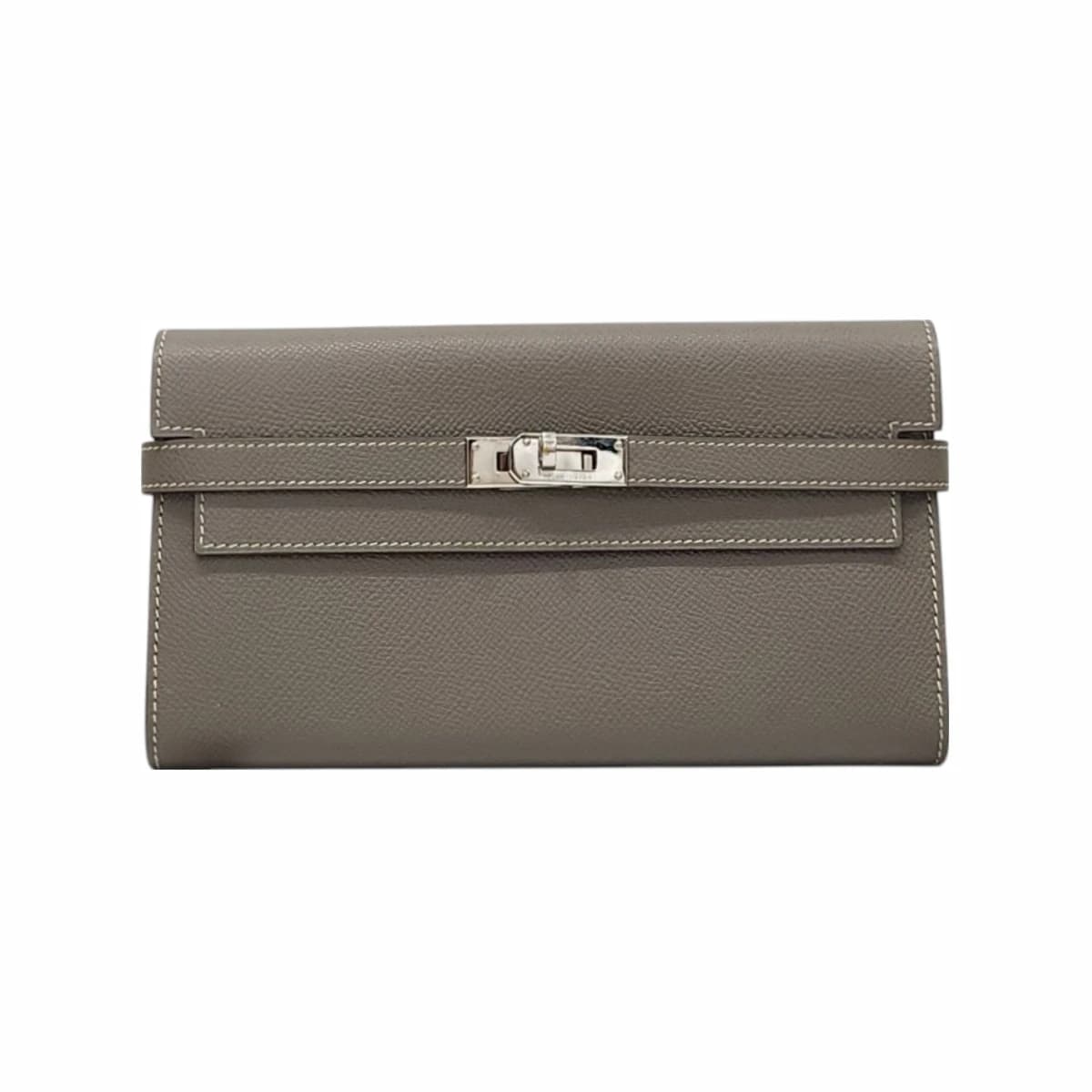 HERMÈS 에르메스 켈리 클래식 장지갑 앱송 베르소에토프 은장 에프소