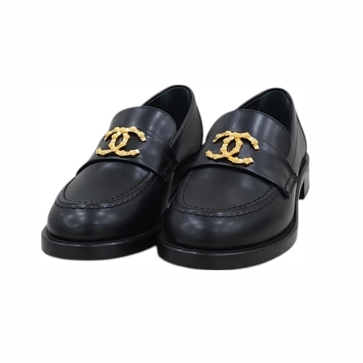 CHANEL 샤넬 까멜리아 CC 로고 모카신 로퍼 36