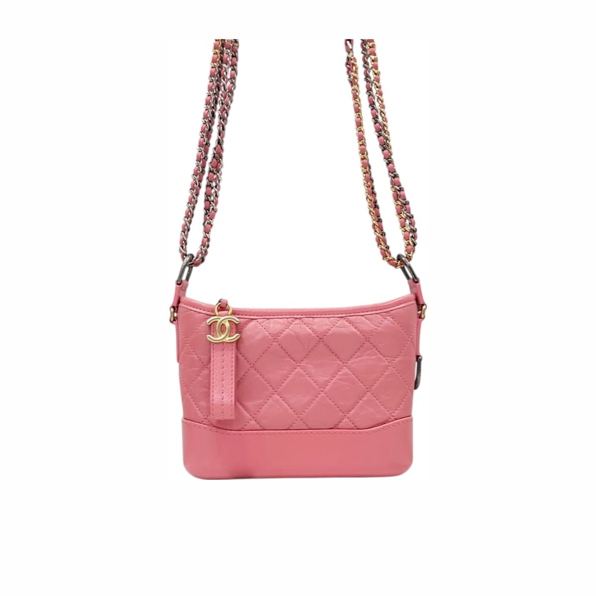 CHANEL 샤넬 가브리엘 스몰 호보백 카프스킨 핑크
