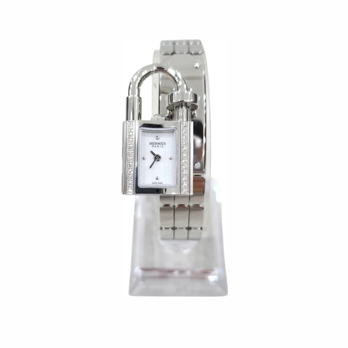 HERMÈS 에르메스 다이아 베젤 켈리 미니 스틸 시계 S580