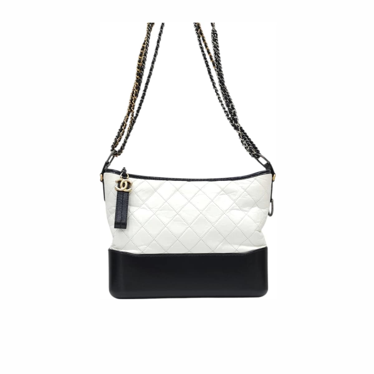 CHANEL 샤넬 가브리엘 미디움(구 라지) 호보백 화이트 블랙