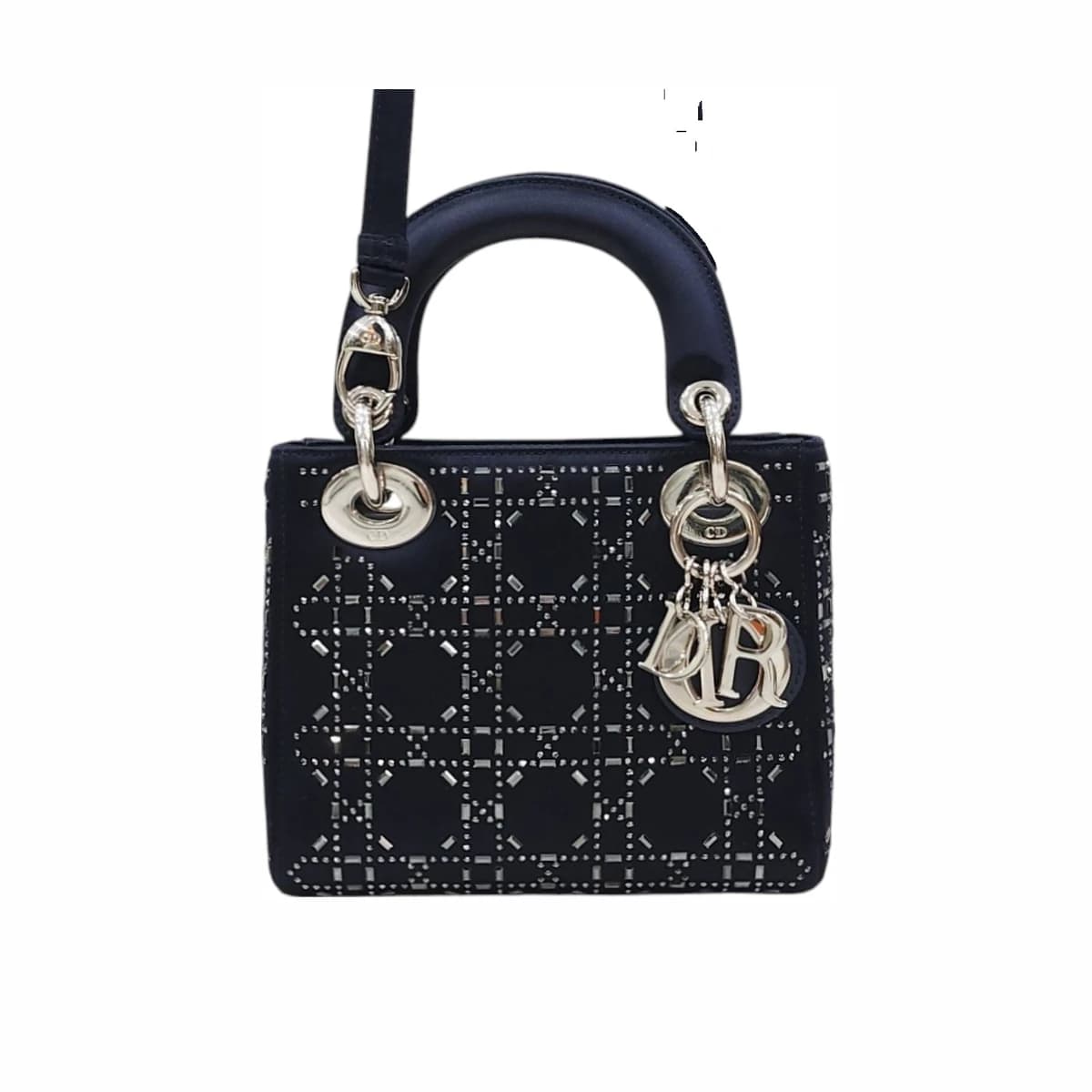 DIOR 디올 레이디 디올 미니 백 블랙 새틴 366