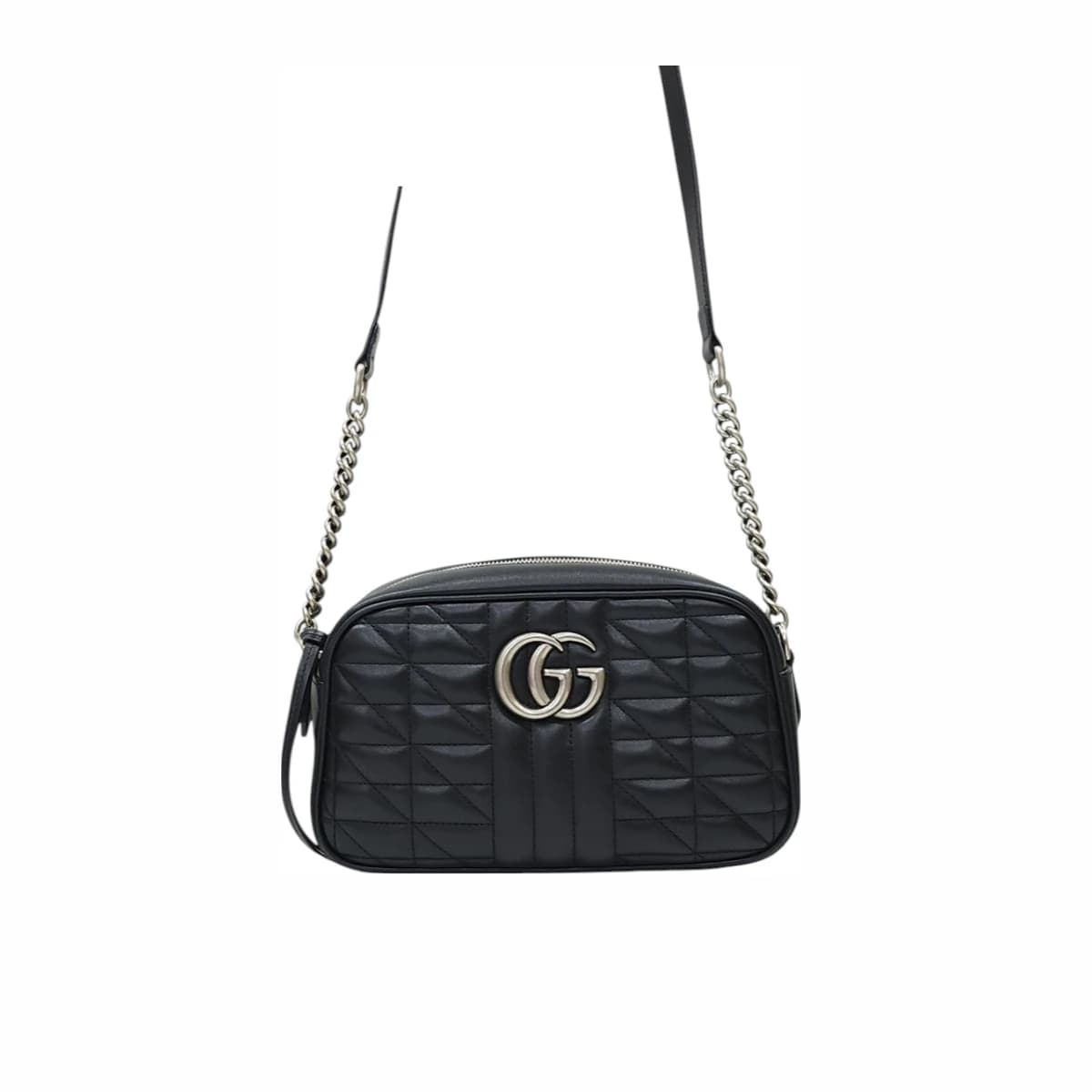 GUCCI 구찌 GG 마몽 마틀라세 스몰 체인 숄더백 카메라백