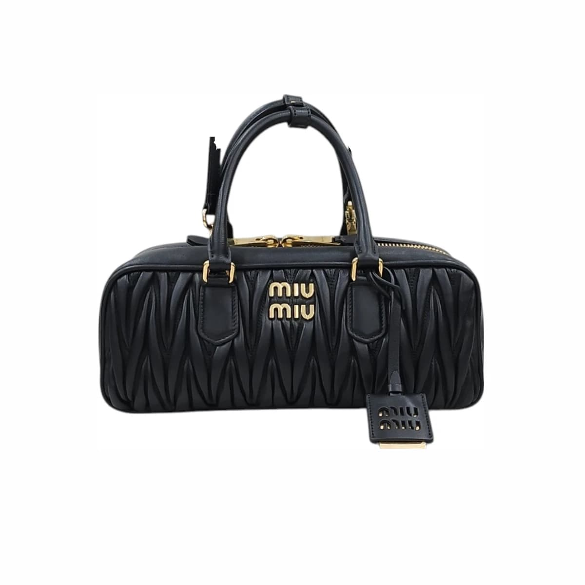 MIU MIU 미우미우 아르카디 마테라쎄 나파 가죽 백 블랙