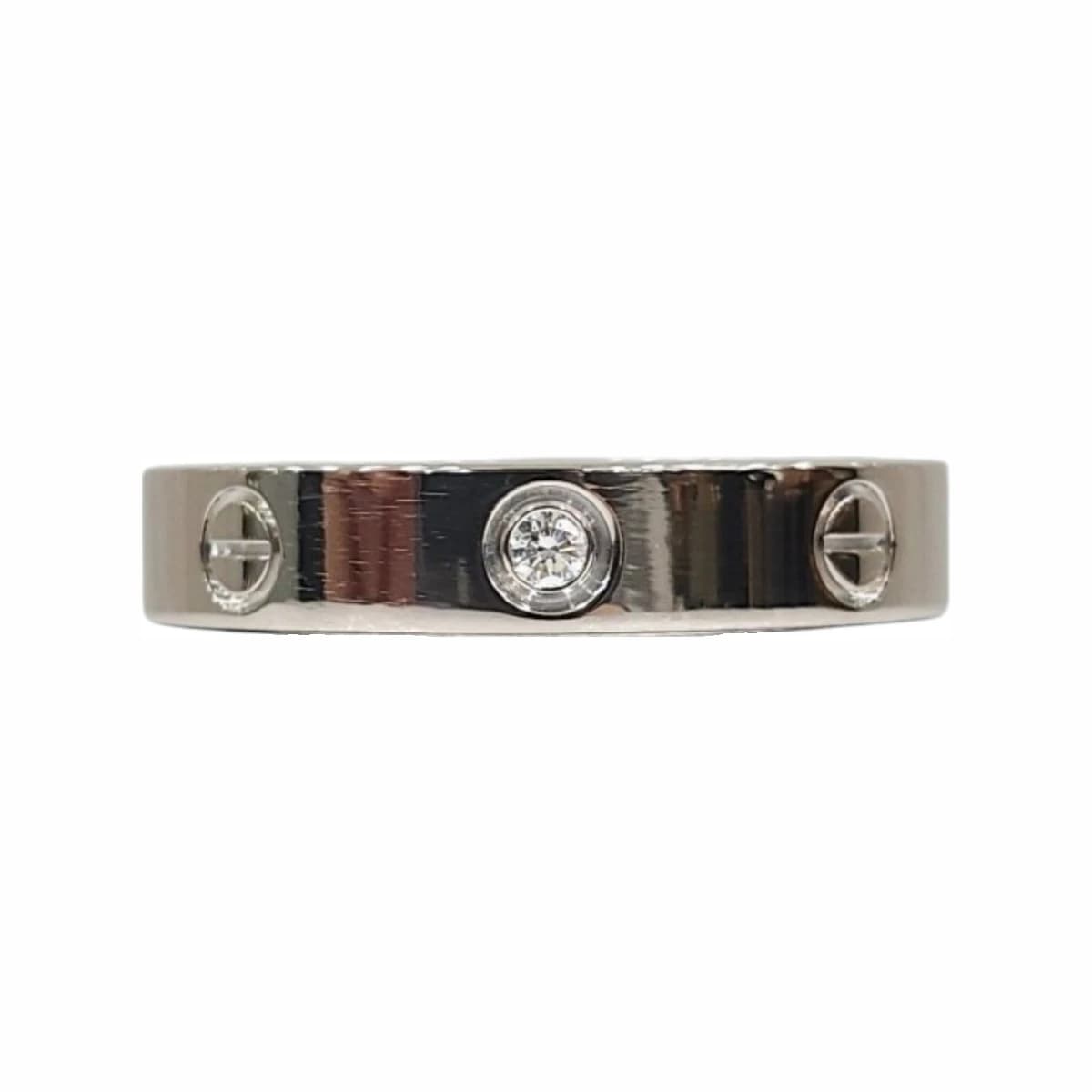 CARTIER 까르띠에 LOVE 러브 밴드링 다이아 1P 화이트골드 57호 S177