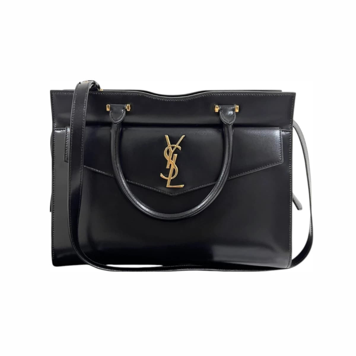 SAINT LAURENT 생로랑 업타운 토트백 & 숄더백 미디움 블랙 가죽