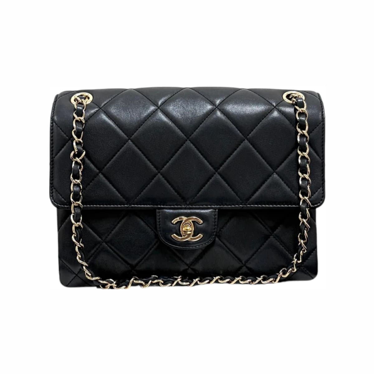 CHANEL 샤넬 시즌 체인 숄더백 블랙 가죽